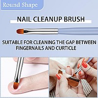 Jassins Nail Art Clean Up Brushes 4 Pcs Gel Nail Brushesfor Nail Art Design Painting Diy And Cleaning Polish Mistake On The Cu