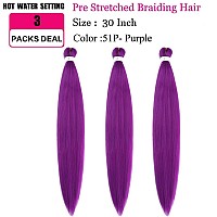 Pre Stretched Braiding Hair Extensions 30 Inch 3 Packs Long Professional Crochet Twist Braids Hair Synthetic Box Braiding Hair H