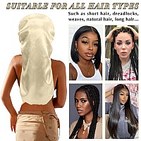 2Pcs Bonnets For Black Women Braid Bonnet Large Long Satin Bonnet For Braids Silk Bonnet With Stretchy Tie Band Sleep Cap Hair