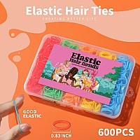 Elastic Hair Bands Ygdz 5 Colors 600 Pcs Mini Rubber Bands For Hair With Organizer Box Hair Accessories For Toddler Girl Bab