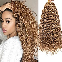 Gogo Curl Crochet Hair 18Inch Water Wave Crochet Hair Blonde Synthetic Bohemian Crochet Braid Deep Wave Braiding Hair Extensions