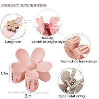 Flower Hair Clips Big Hair Claw Clips 8Pcs Large Daisy Hair Clips Matte Claw Clips Strong Hold Jaw Claw Clips Thick Thin Hair Fo