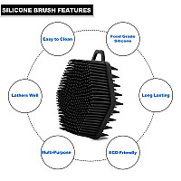 Silicone Body Scrubberpremium Silicone Loofahsilicone Body Scrubbers For Use In Shower 2 In 1 Bath And Shampoo Brush Easy To