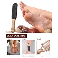 Bezox Foot Pumice Stone Pedicure File1 Pcs Wooden Handle Foot File Callus Remover For Smoother Feet And Hands Foot Scrubbe