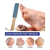 Bezox Foot File Callus Remover With Bamboo Handle1 Pcs Doublesided Portable Foot Sander Professional Pedicure Heel Scrubber