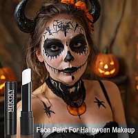 Meicoly White Face Body Paint Sticklong Lasting Face Paint Halloween Cosplay Makeupwhite Eye Black Eye Stick For Baseballsoft