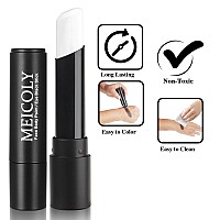 Meicoly White Face Body Paint Sticklong Lasting Face Paint Halloween Cosplay Makeupwhite Eye Black Eye Stick For Baseballsoft