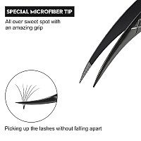 Msqueen Isolation Tweezers For Eyelash Extensions Fiber Grip Dolphin Shape Lash Tweezers For Classic Individual Eyelash Exte