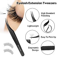 Msqueen Isolation Tweezers For Eyelash Extensions Fiber Grip Dolphin Shape Lash Tweezers For Classic Individual Eyelash Exte