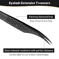 Msqueen Isolation Tweezers For Eyelash Extensions Fiber Grip Dolphin Shape Lash Tweezers For Classic Individual Eyelash Exte