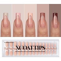 Btartboxnails Xcoattips French Gel Nails Skin Tones French Tip Press On Nails Long Square Nail Tips Soft Gel Nails False Nai