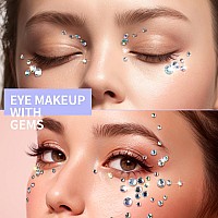 Teenitor Face Gems Makeup Face Rhinestone Self Adhesive Gems Stickers For Face 650Pcs Face Jewels Festival Makeup Eye Jewels St