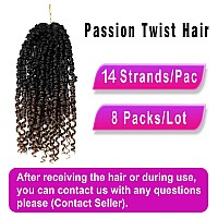 Bileaf 10 Inch Crochet Passion Twist Hair Pre Looped 8 Packs Short Twist Crochet Hair Pre Twisted Passion Twist Crochet Hair Fo