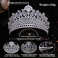 Aoligrace Tall Cubic Zirconia Wedding Tiaras For Women Cz Luxury Crowns For Quinceanera Large Bridal Headpieces For Wedding