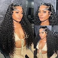 Midulla 13X6 Hd Lace Front Wigs Human Hair Deep Wave Human Hair Wigs For Women Pre Plucked 180 Density Deep Curly Lace Frontal