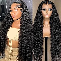 Midulla 32 Inch Deep Wave Lace Front Wigs Human Hair 180 Density Hd 13X6 Deep Wave Wig For Women Glueless Deep Curly Lace Front