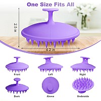 Meartchy Silicone Scalp Massager Shampoo Brush Scalp Scrubber For Hair Growth Purple