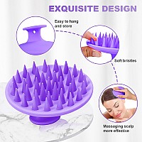 Meartchy Silicone Scalp Massager Shampoo Brush Scalp Scrubber For Hair Growth Purple