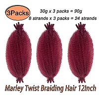 Marley Twist Braiding Hair Preseparated Springy Afro Twist Hair Kinky Twist Crochet Hair Braids For Distressed Soft Locs Sprin