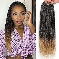 Senegalese Twist Crochet Hair For Black Women 9 Packs Pre Looped Crochet Braids For Black Women 18 Inch Ombre Crochet Hair 20 St