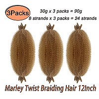 Marley Twist Braiding Hair 12 Inch Afro Twist Hair For Faux Locs Kinky Twist Hair Crochet Hair For Women Springy Afro Twist Hair