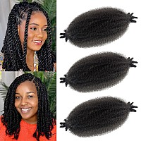 Afro Twist Hair 12Inch 3 Packs Springy Afro Twist Hair For Twist Soft Locs Synthetic Pre Fluffed Marley Twist Braiding Hair For