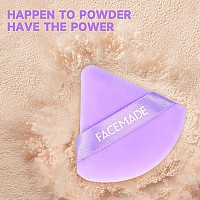 Facemade 6 Pieces Soft Makeup Puff With A Container Face Powder Puff With A Travel Case Triangle Velour Makeup Sponge For Loos