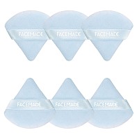 Facemade 6 Pieces Triangle Velour Makeup Sponge For Loose Powder Body Powder Face Powder Puff With A Travel Case Soft Makeup P