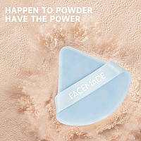 Facemade 6 Pieces Triangle Velour Makeup Sponge For Loose Powder Body Powder Face Powder Puff With A Travel Case Soft Makeup P