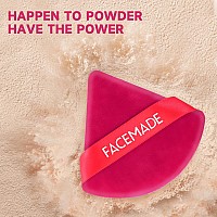 Facemade 6 Pieces Face Powder Puff With A Travel Case Soft Makeup Puff With A Container Triangle Velour Makeup Sponge For Loos