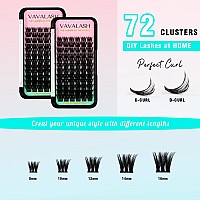 Vavalash Lash Clusters 72 Pcs Diy Eyelash Cluster Extension Light And Soft 72 Clusters Lashes Extensions Easy Full Mega Volume L