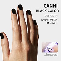 Canni Black Gel Nail Polish 1 Pcs 16Ml Pure Black Gel Polish Soak Off Led Nail Gel Polish Set Nail Art Starter Manicure Salon D