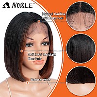 Noble Highlights Bob Wigs Hd T Lace Front Wigs For Women Black To Brown 10 Inches Short Ombre Realistic Synthetic Wigs For Party