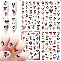 Halloween Nail Art Stickers Cute Cartoon Nail Decals Nail Art Supplies 3D Selfadhesive Horror Scary Blood Spider Skull Nail Sti