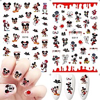 Halloween Nail Art Stickers Cute Cartoon Nail Decals Nail Art Supplies 3D Selfadhesive Horror Scary Blood Spider Skull Nail Sti