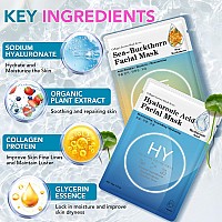 Vespro 24 Pack Collagen Essence Sheet Facial Masks Contain Natural Plant Extract And Sodium Hyaluronate Skincare For All Skin Ty