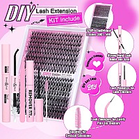 Diy Eyelash Extension Kit 320Pcs Individual Lashes Cluster 916Mm Mix 30D 40D With Lash Bond And Seal And Remover Lash Applicat