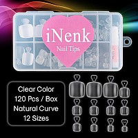 Inenk Upgrade Long Matter Gel X Toe Nail Tips Kit Fake Toenails Full Cover Diy Home Manicure Whit Glue Full Cover False Toenai