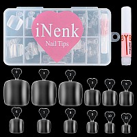 Inenk Upgrade Long Clear Gel X Toe Nail Tips Kit Fake Toenails Full Cover Diy Home Manicure Whit Glue Full Cover False Toenail