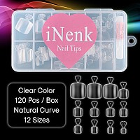 Inenk Upgrade Long Clear Gel X Toe Nail Tips Kit Fake Toenails Full Cover Diy Home Manicure Whit Glue Full Cover False Toenail