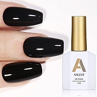 Aillsa Black Gel Nail Polish Coal Color Halloween Gel Polish Long Lasting Pure Dark Opaque Gel Nail Polish High Glossy Soak Off