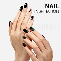 Aillsa Black Gel Nail Polish Coal Color Halloween Gel Polish Long Lasting Pure Dark Opaque Gel Nail Polish High Glossy Soak Off