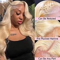 Loyom 613 28 Inch Lace Front Wig Human Hair 13X6 Transparent Lace 12A 180 Density Blonde Lace Front Wigs Human Hair Body Wave L