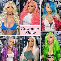 Loyom 613 28 Inch Lace Front Wig Human Hair 13X6 Transparent Lace 12A 180 Density Blonde Lace Front Wigs Human Hair Body Wave L