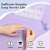 Lionvison 500Pcs No C Curve Nail Tips Long Square Nail Tips 10 Sizes Half Cover Artificial Nails Straight Square French Clear F