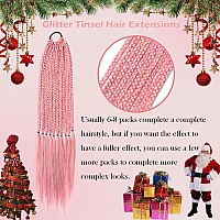 Pink Pre Stretched Braiding Hair Glitter 30 Inch Kanekalon Box Braid Hair Extensions Shinny 3 Packs Yaki Texture Pre Feathered F