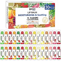 Dmsky 30 Pack Lip Balm Natural Lip Balm Bulk With Vitamin E And Coconut Oil Moisturizing Lip Balm For Chapped Lips15 Flavors