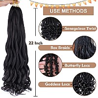 Cookoo 9 Packs Ombre Blonde French Curly Braiding Hair 22 Inch Loose Wavy Spanish Curly Braids Hair With Curly Ends Bouncy Braid