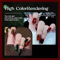 Nailkiss 2Pcs Dark Reddark Green Cat Eye Magnetic Gel Polish Set With Strong Magnetic Stick