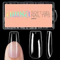 Aillsa Medium Square Nails Tips 504Pcs Clear Soft Gel Nail Tips False Full Cover Nail Tips For Diy Home Salon Gift Preshaped G